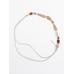 Leather cord belt with stones цвет: Жемчужно-серый
