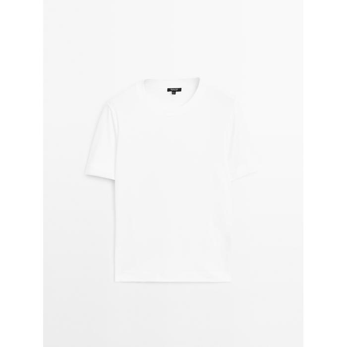 Round neck T-shirt цвет: Натуральный, кремовый