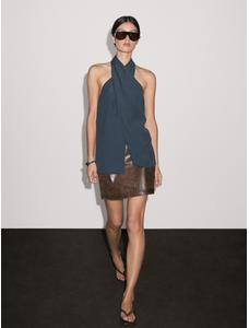 Nappa leather mini skirt цвет: Коричневый