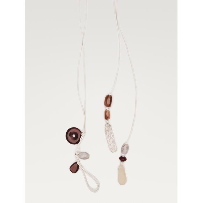Misplaced-style leather cord belt with stones цвет: Жемчужно-серый