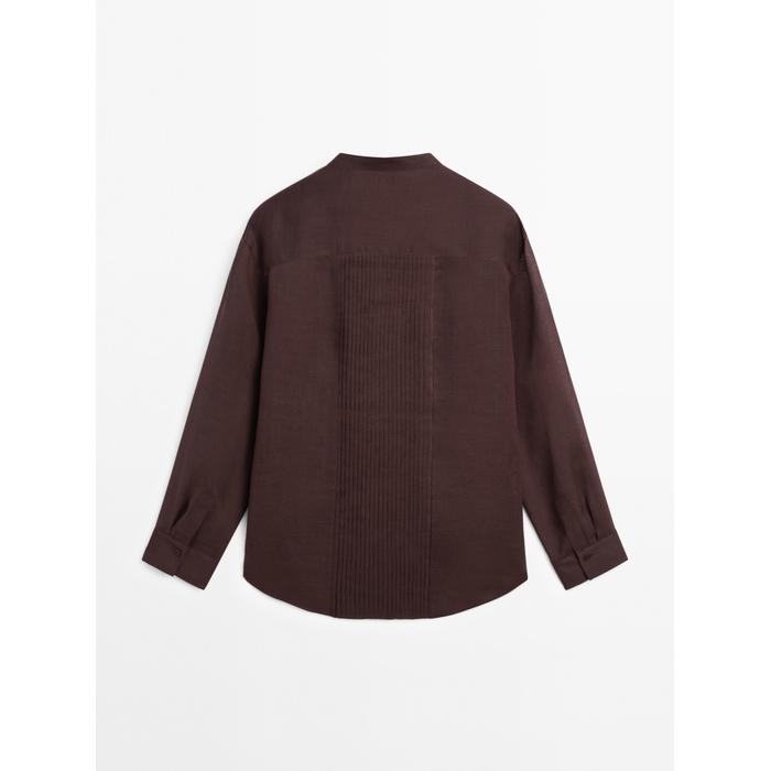 Fluid pintuck shirt with ramie цвет: Гранатовый