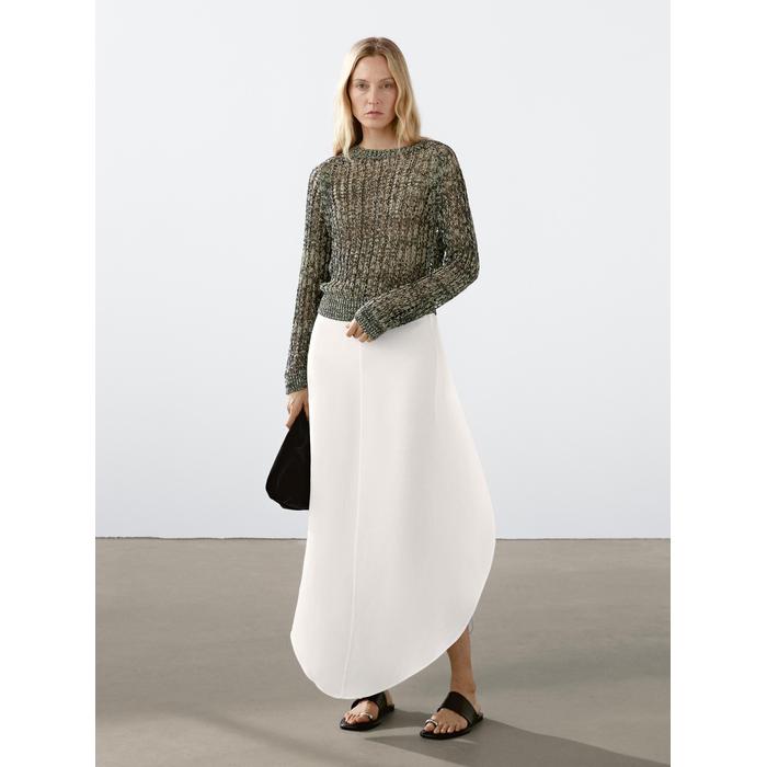 Open-knit sweater with cotton цвет: Желтый