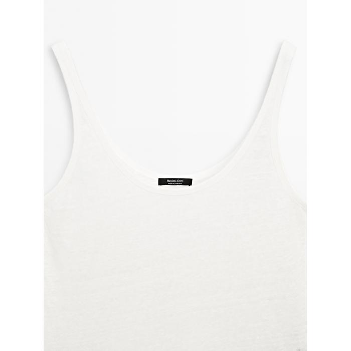 100% linen tank top цвет: Натуральный, кремовый