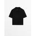 Openwork polo knit linen blend jumper цвет: Черный