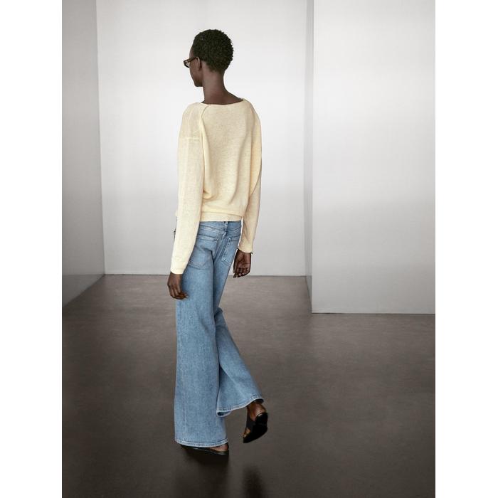 Long sleeve knitted jumper 100% linen цвет: Желтый