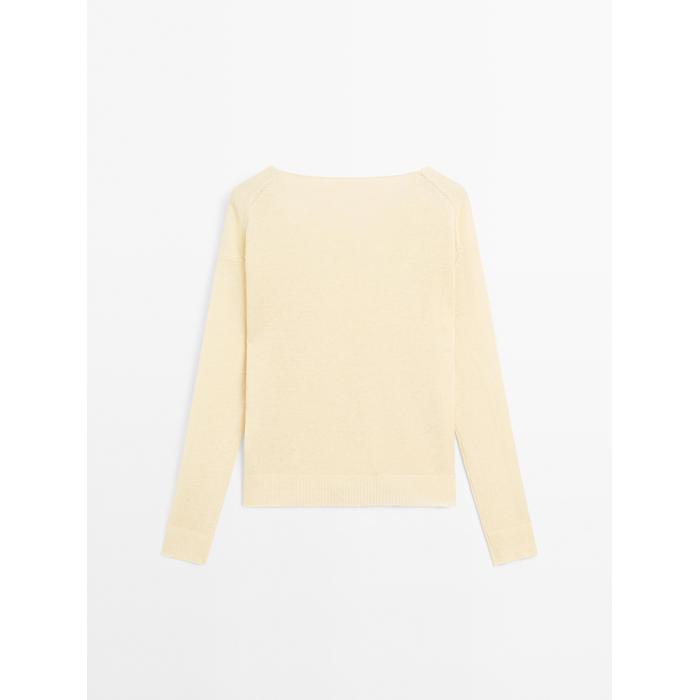 Long sleeve knitted jumper 100% linen цвет: Желтый
