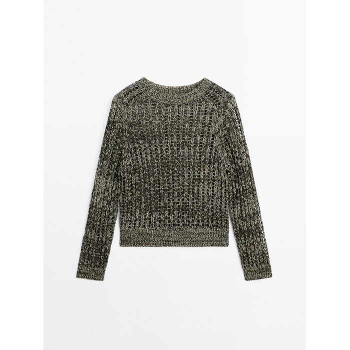 Open-knit sweater with cotton цвет: Желтый