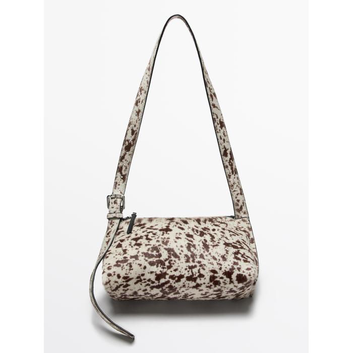 Animal print mini leather handbag цвет: Белый