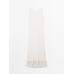 Flared Midi Dress with Stripes цвет: Натуральный, кремовый