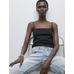 Knitted top with lace straps цвет: Черный