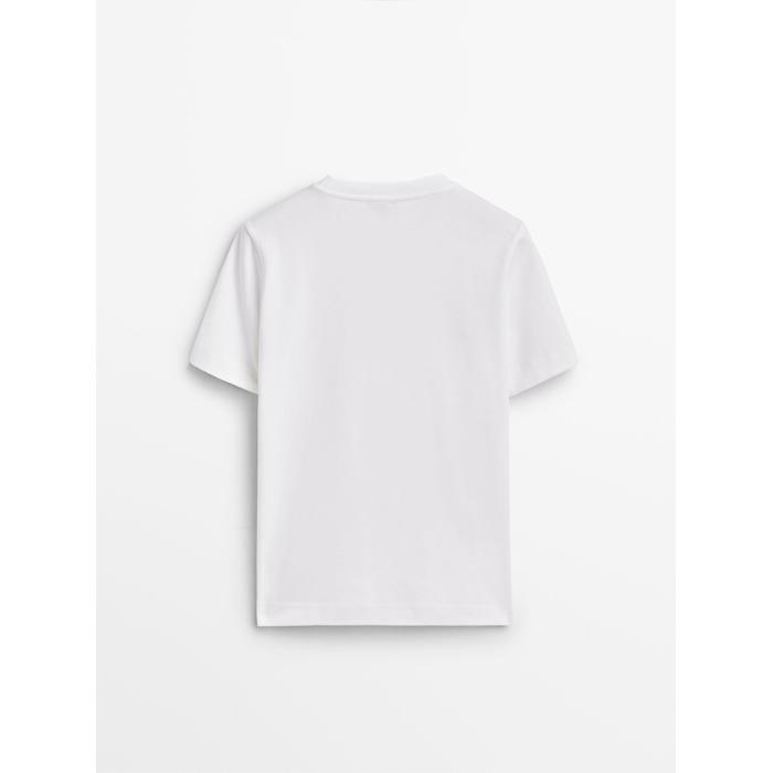 Round neck T-shirt цвет: Натуральный, кремовый