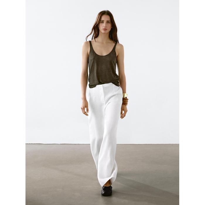 100% linen tank top цвет: Хаки
