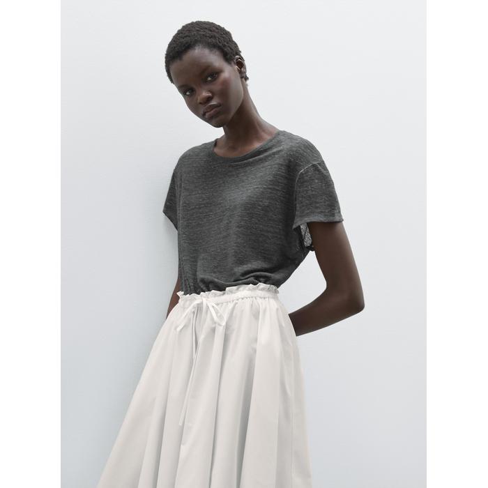 Short sleeve T-shirt 100% linen цвет: Свинцовый