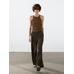 Wide leg low rise striped trousers цвет: Коричневый