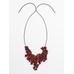 LEATHER CORD NECKLACE WITH STONES цвет: Коралловый
