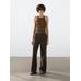 Wide leg low rise striped trousers цвет: Коричневый