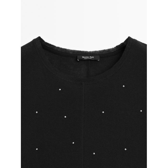 T-shirt with metallic studs detail цвет: Свинцовый