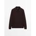 Rib knit polo 100% cashmere цвет: Гранатовый