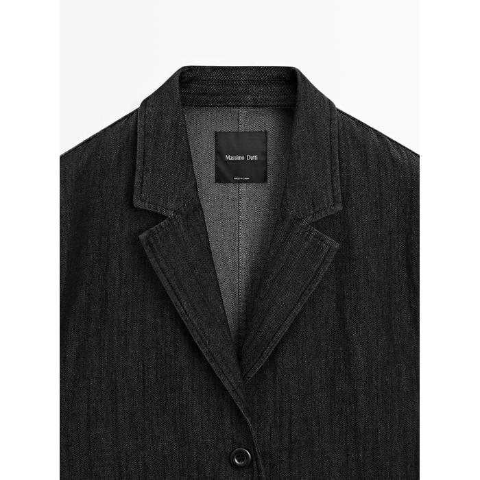 Loose-Fit Denim Blazer цвет: Черный