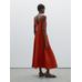 Long fluid flared dress цвет: Жжено-оранжевый