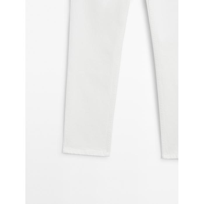 Cropped mid rise slim fit jeans цвет: Натуральный, кремовый
