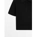 Openwork polo knit linen blend jumper цвет: Черный