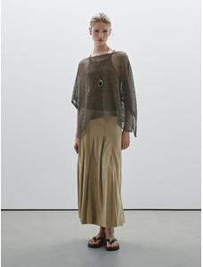 Short openwork knit cape цвет: Коричневый