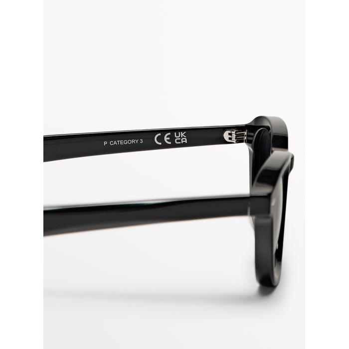 Round acetate sunglasses цвет: Черный