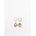 Hoop earrings with stone цвет: Горчично-желтый