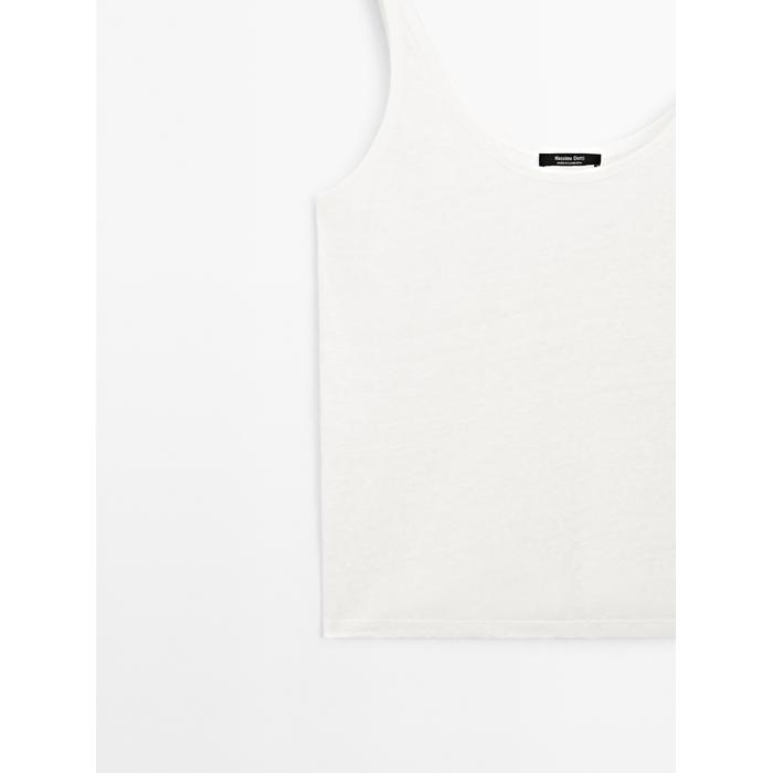 100% linen tank top цвет: Натуральный, кремовый