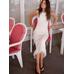 Flared Midi Dress with Stripes цвет: Натуральный, кремовый