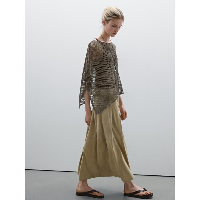 Short openwork knit cape цвет: Коричневый