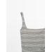 Flared Midi Dress with Stripes цвет: Натуральный, кремовый