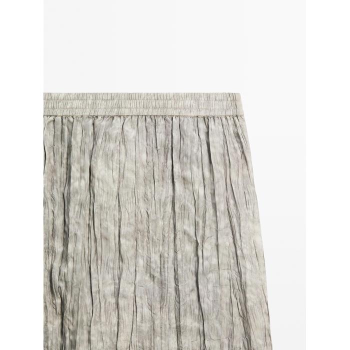 Fluid midi skirt with striped detail цвет: Дымчатый