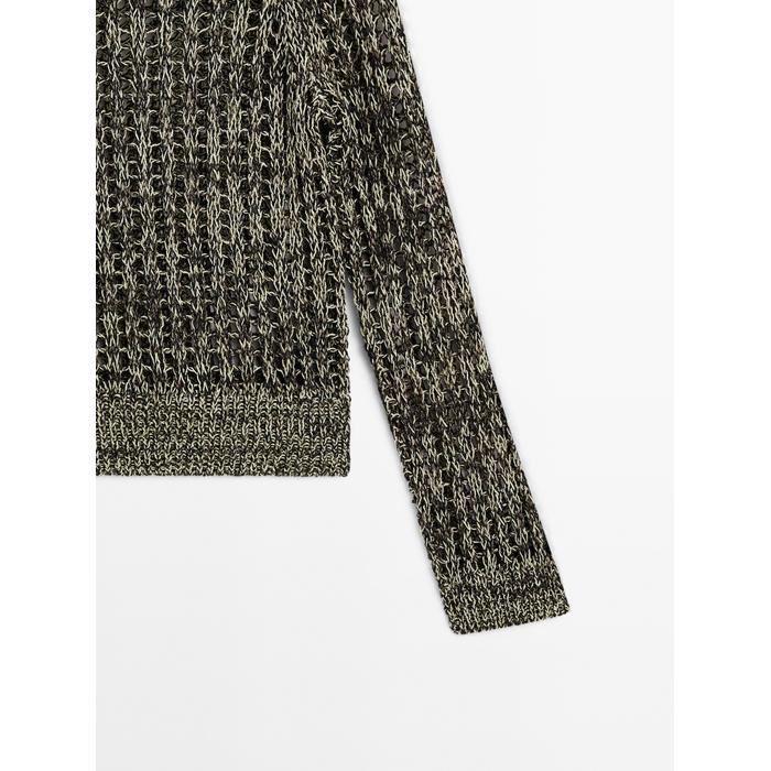 Open-knit sweater with cotton цвет: Желтый