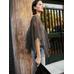 Short openwork knit cape цвет: Коричневый