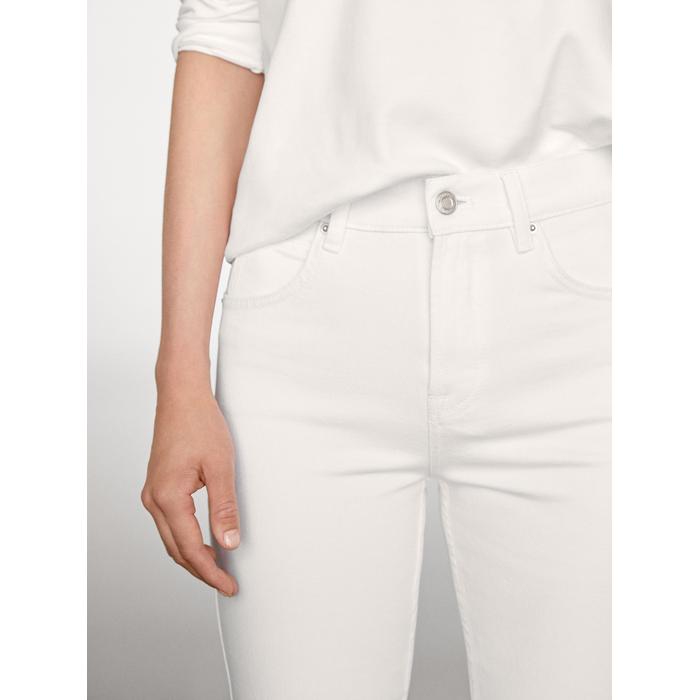 Cropped mid rise slim fit jeans цвет: Натуральный, кремовый