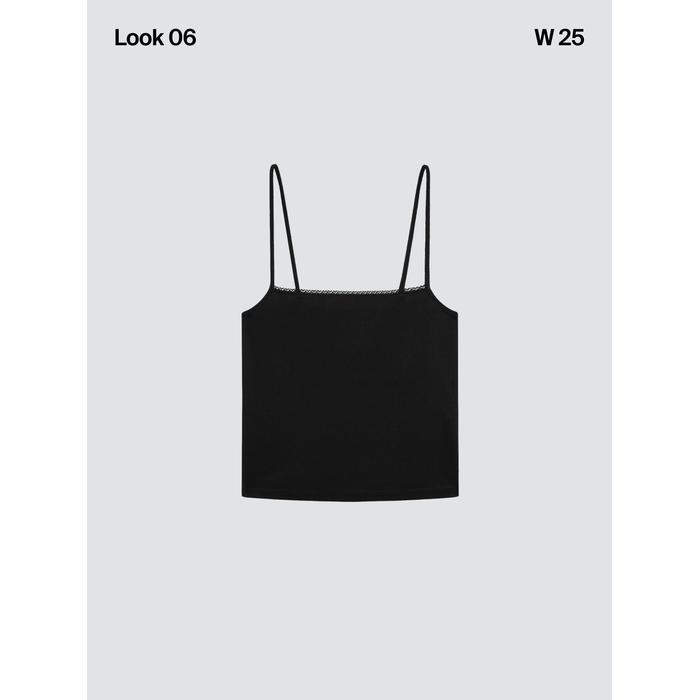 Knitted top with lace straps цвет: Черный