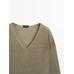 V-neck jumper 100% linen цвет: Зеленоватый