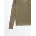 V-neck jumper 100% linen цвет: Зеленоватый