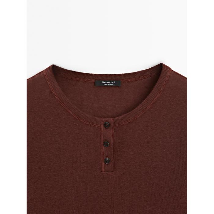 Cotton blend knitted T-shirt цвет: Бургундский