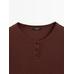 Cotton blend knitted T-shirt цвет: Бургундский