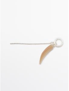 Hoop earrings with stone цвет: Цвет кости
