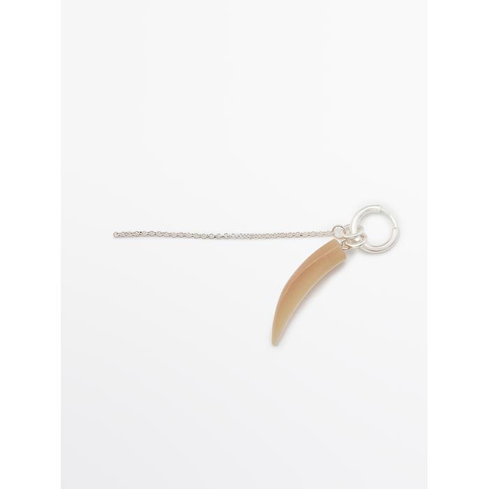 Hoop earrings with stone цвет: Цвет кости