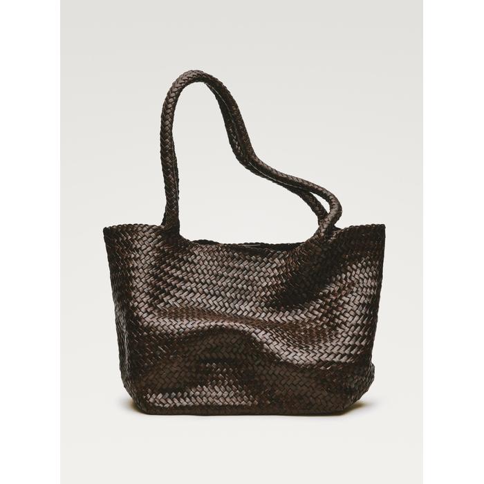 Large braided nappa leather tote bag цвет: Коричневый