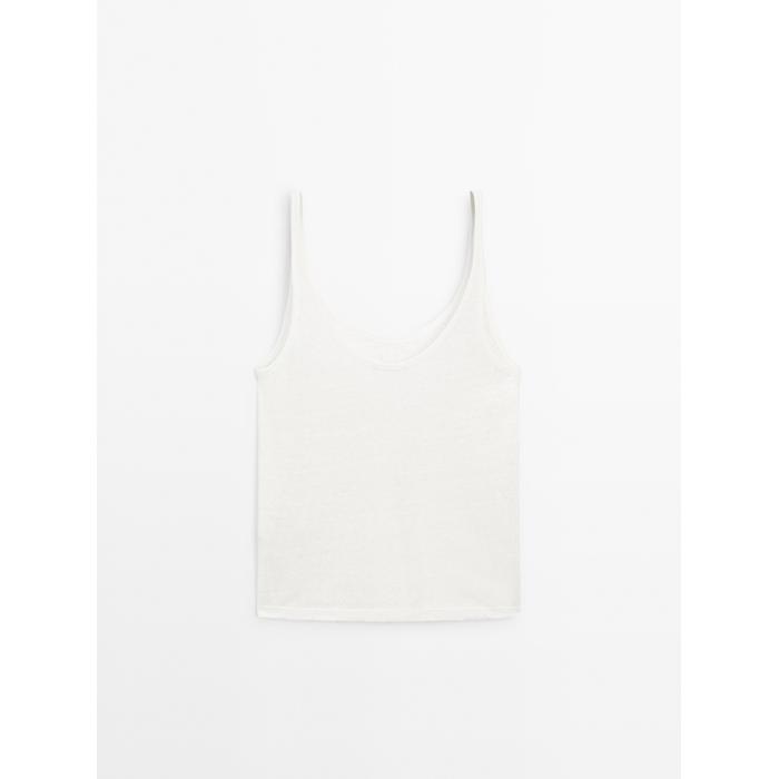 100% linen tank top цвет: Натуральный, кремовый