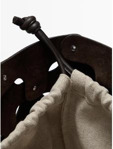 Suede leather shopper bag with studs цвет: Коричневый