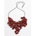 LEATHER CORD NECKLACE WITH STONES цвет: Коралловый