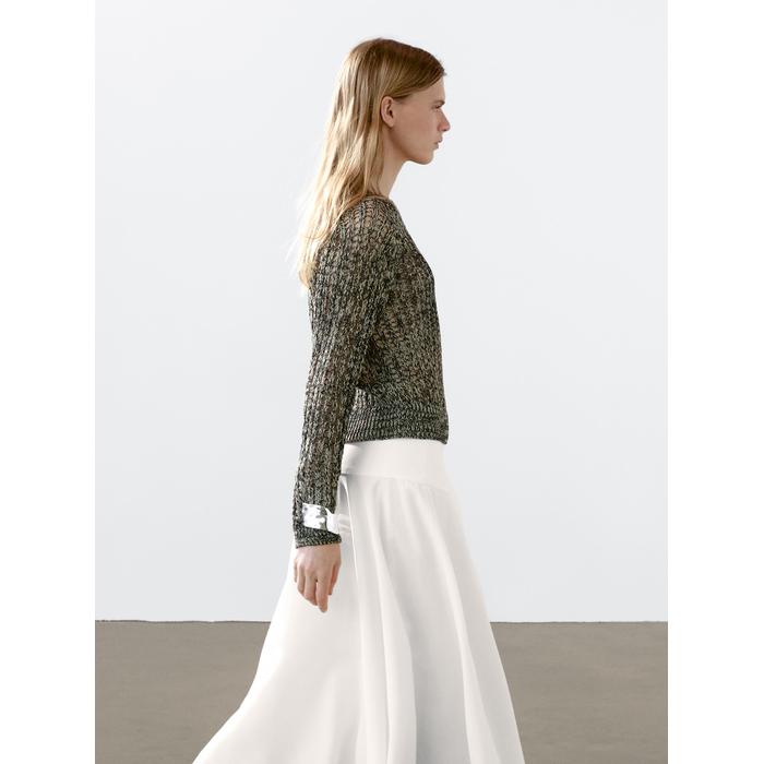 Open-knit sweater with cotton цвет: Желтый