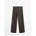 Wide leg low rise striped trousers цвет: Коричневый